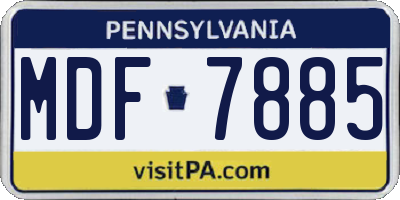 PA license plate MDF7885