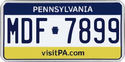 PA license plate MDF7899