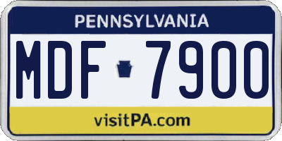 PA license plate MDF7900