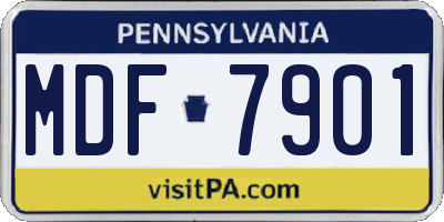 PA license plate MDF7901