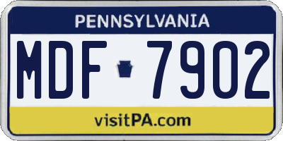 PA license plate MDF7902