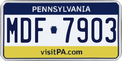 PA license plate MDF7903
