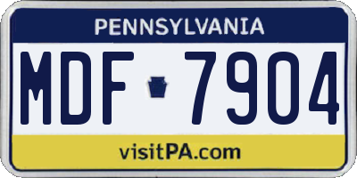 PA license plate MDF7904
