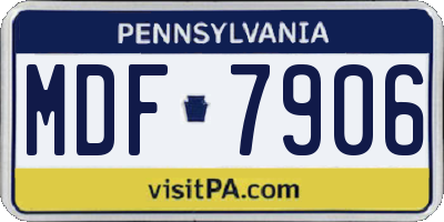 PA license plate MDF7906
