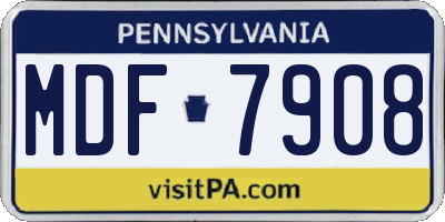 PA license plate MDF7908
