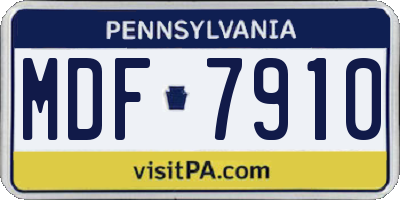 PA license plate MDF7910