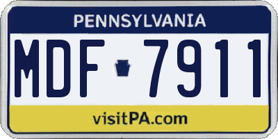 PA license plate MDF7911