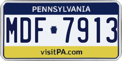 PA license plate MDF7913