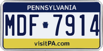 PA license plate MDF7914