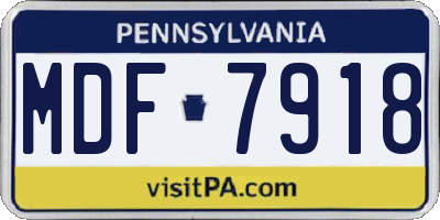PA license plate MDF7918