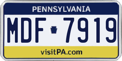 PA license plate MDF7919