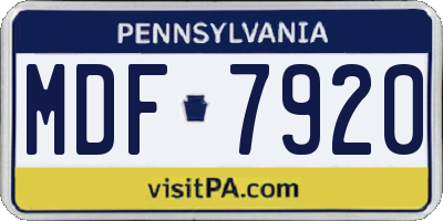 PA license plate MDF7920