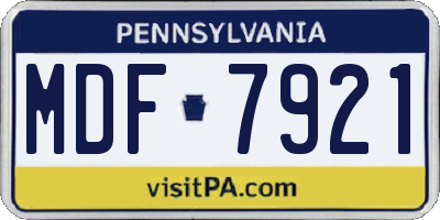 PA license plate MDF7921