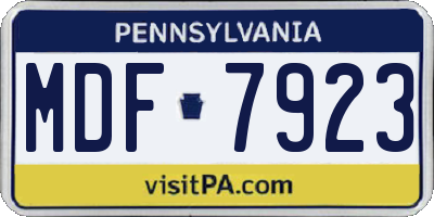 PA license plate MDF7923