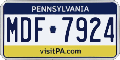 PA license plate MDF7924
