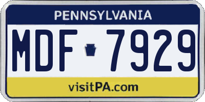 PA license plate MDF7929