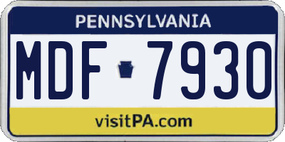 PA license plate MDF7930