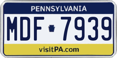 PA license plate MDF7939