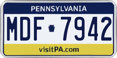 PA license plate MDF7942
