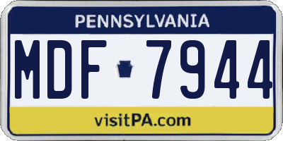 PA license plate MDF7944