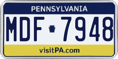 PA license plate MDF7948