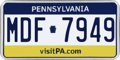 PA license plate MDF7949