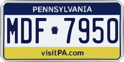 PA license plate MDF7950
