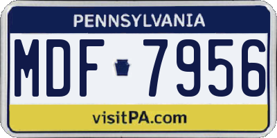 PA license plate MDF7956