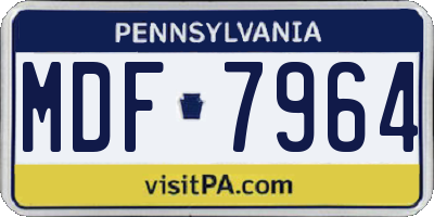 PA license plate MDF7964