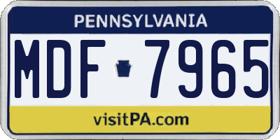 PA license plate MDF7965