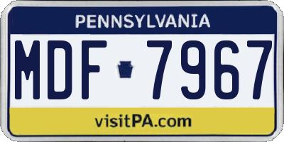 PA license plate MDF7967