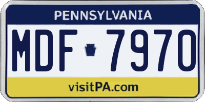 PA license plate MDF7970