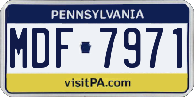 PA license plate MDF7971