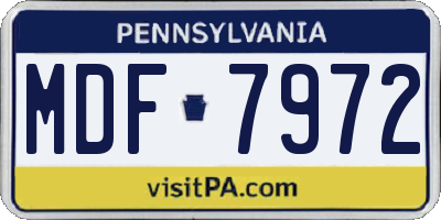 PA license plate MDF7972