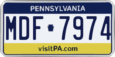 PA license plate MDF7974