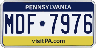 PA license plate MDF7976
