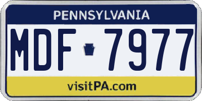 PA license plate MDF7977