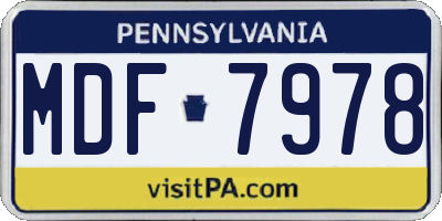 PA license plate MDF7978