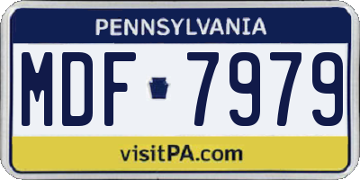 PA license plate MDF7979
