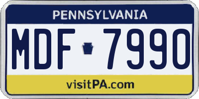 PA license plate MDF7990