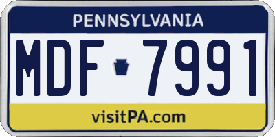 PA license plate MDF7991