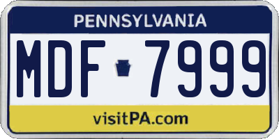 PA license plate MDF7999
