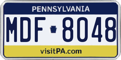 PA license plate MDF8048