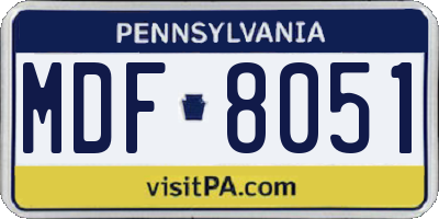 PA license plate MDF8051