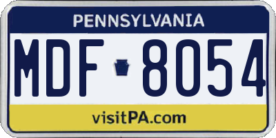 PA license plate MDF8054