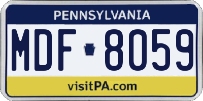 PA license plate MDF8059