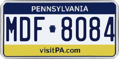PA license plate MDF8084