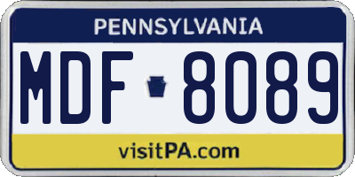 PA license plate MDF8089