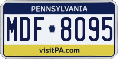 PA license plate MDF8095