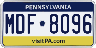 PA license plate MDF8096